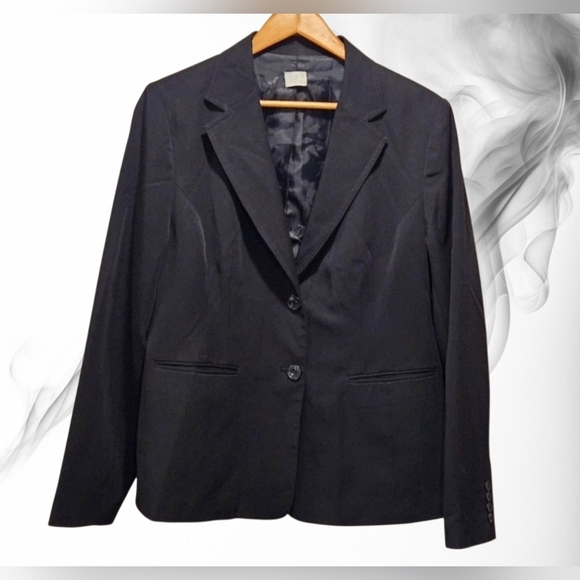 Suzy Shier Black Blazer Classic Jacket Size 13/14 Stretch Work Wear Office - Picture 1 of 10